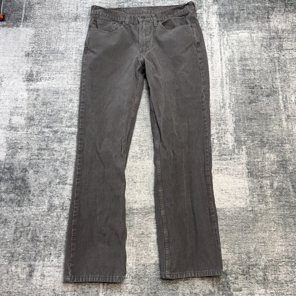 Levis Corduroy Jeans Mens 34x32 (32x30) Gray 514 Straight Leg Pinwale Skate Pant